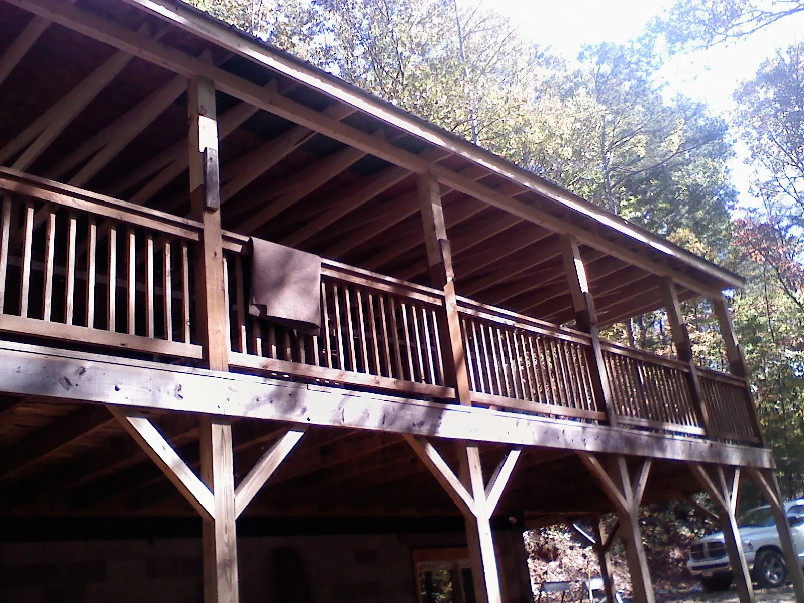 Timber framing under a new elevated porch and deck — Roof Leak Repair in Annapolis by Roofing Brothers